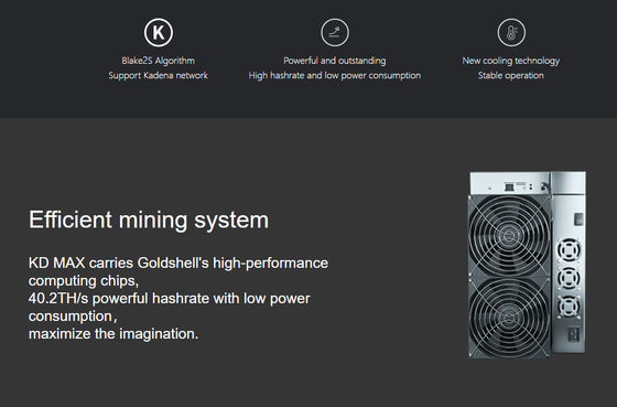 Servidor de computador de Goldshell KD max 40.2t Kadena do mineiro de Blake2s KDA Asic