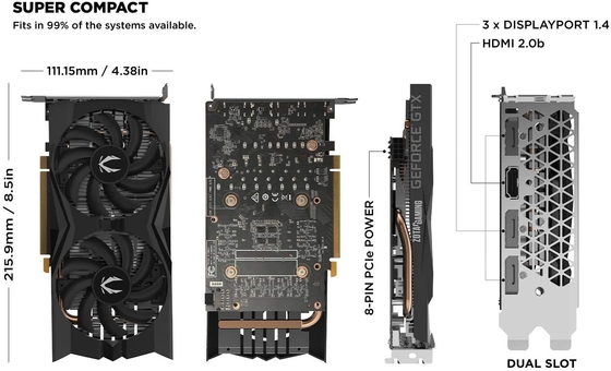 placa gráfica de GeForce GTX 1660 6GB GDDR5 do jogo de Rig Graphics Card ZOTAC da mineração 192Bit
